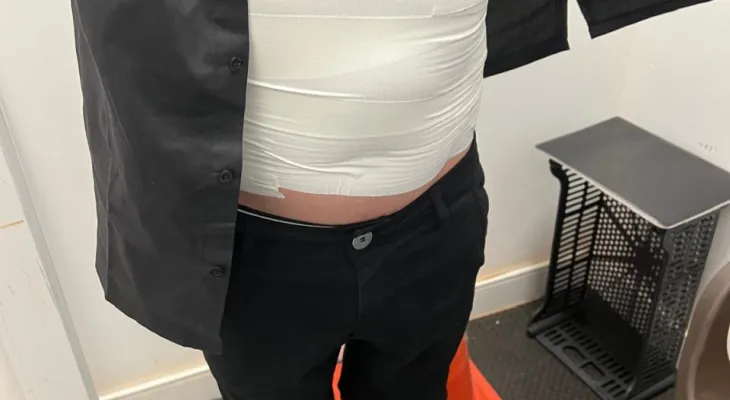 Homem é flagrado no aeroporto de Cascavel com 2,1 quilos de cocaína presos ao corpo