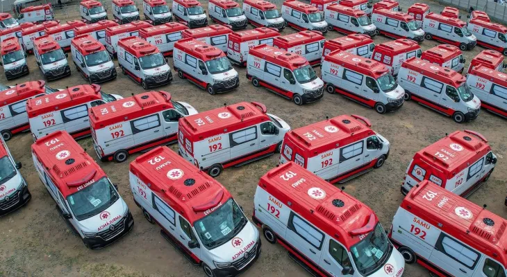 Governo entrega 156 novas ambulâncias para a frota do Samu