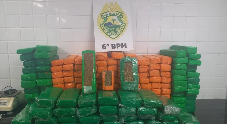 Casal é preso transportando mais de 110 quilos de maconha na BR-277, em Cascavel