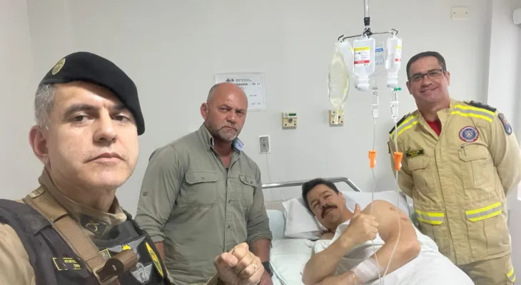 Secretário de Segurança visita sargento ferido e destaca ato heroico em incêndio