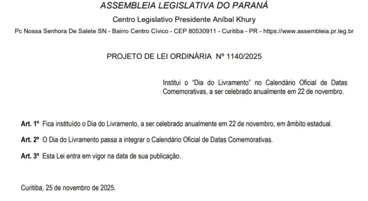Alep recebe projeto que cria o “Dia do Livramento” em referência à prisão de Bolsonaro