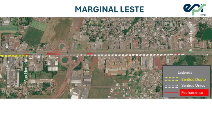 EPR Iguaçu promove mudanças no tráfego e reforça sinalização na Perimetral Leste, em Foz do Iguaçu