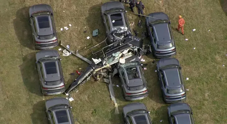 Dois helicópteros colidem no ar e deixam seis mortos no Rio de Janeiro