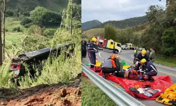 Acidente com ônibus deixa cinco mortos em rodovia de Cruzeiro, SP